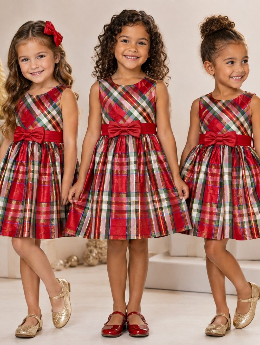 Iris & Ivy Girls Plaid Holiday Party Dress Size 5